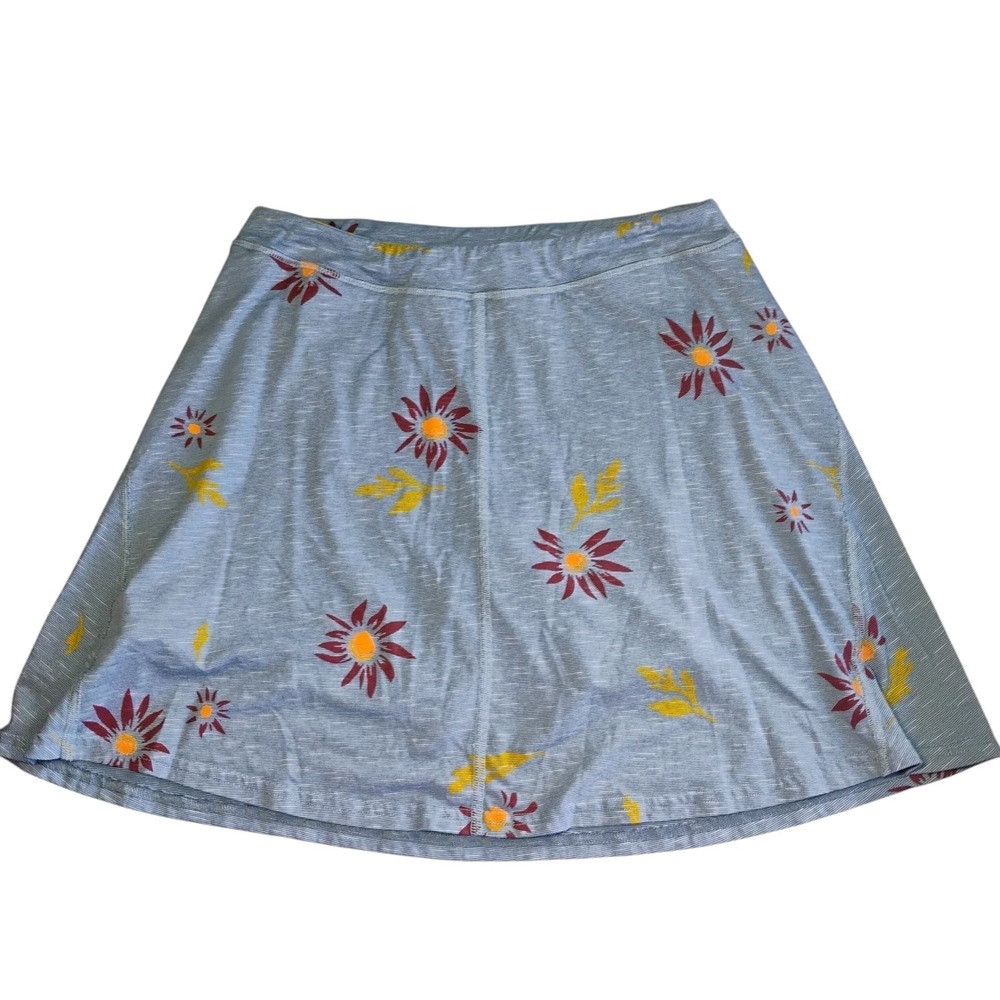 Toad & Co Sereena Skort Blue Floral Womens Medium Organic Cotton Granola Girl